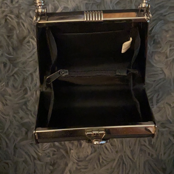 Zaraz handmade black and silver evening handbag - Picture 8 of 11